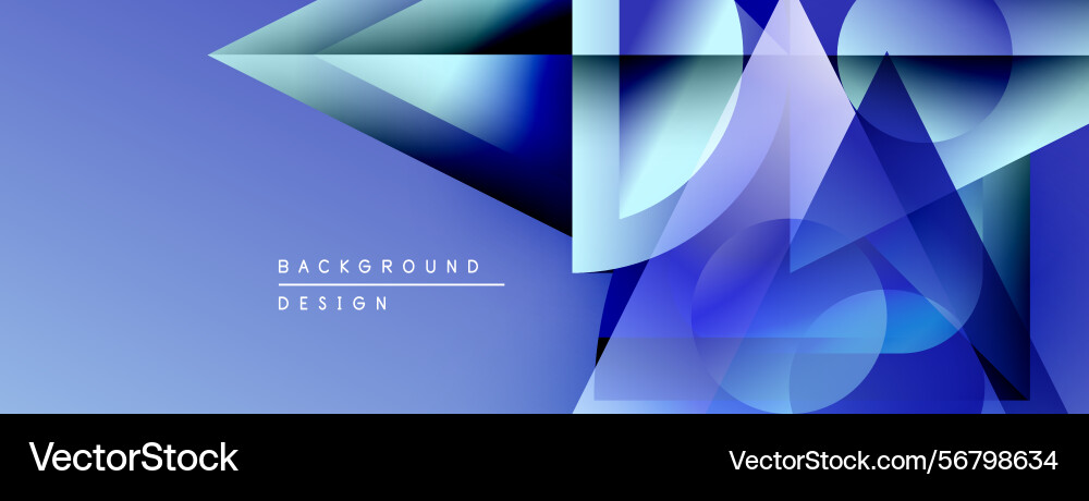 Abstract blue design features overlapping Vector Image