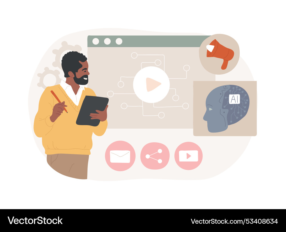 Ai-optimized programmatic advertising abstract vector image