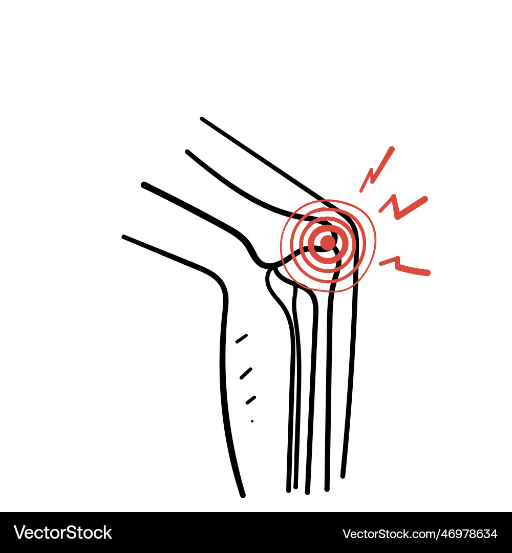Hand drawn doodle bone joint pain Hand drawn doodle bone joint pain vector image