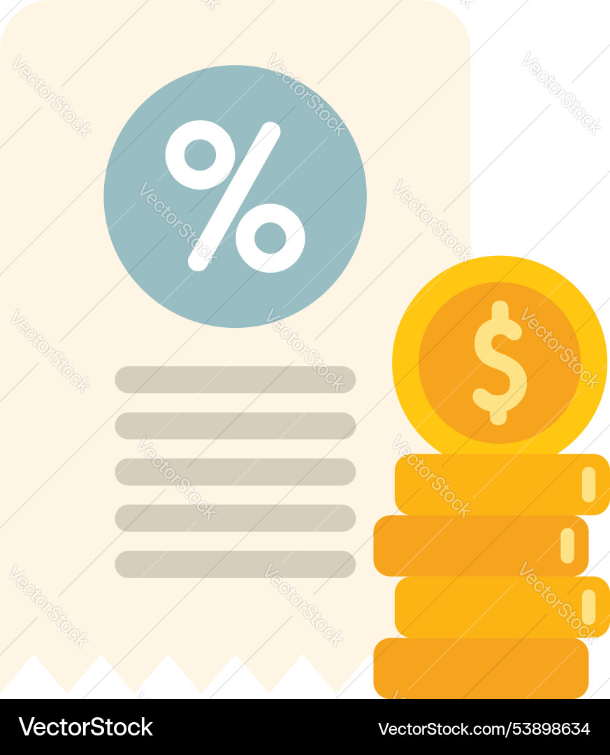 Invoice showing interest rate with growing stack Invoice showing interest rate with growing stack vector image