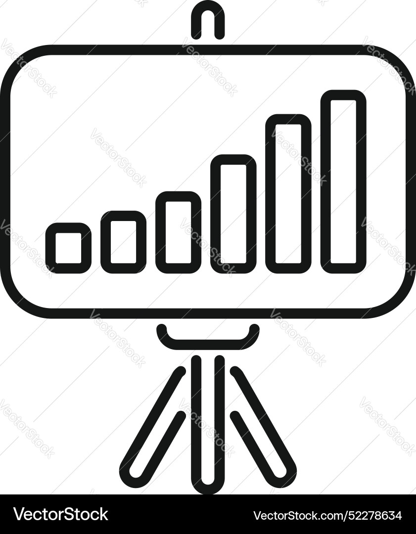 Line drawing of a flipchart with bar chart Vector Image