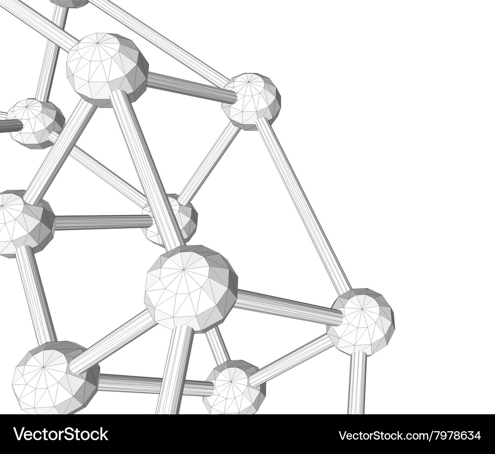 Mesh polygonal background scope of lines and dots Vector Image