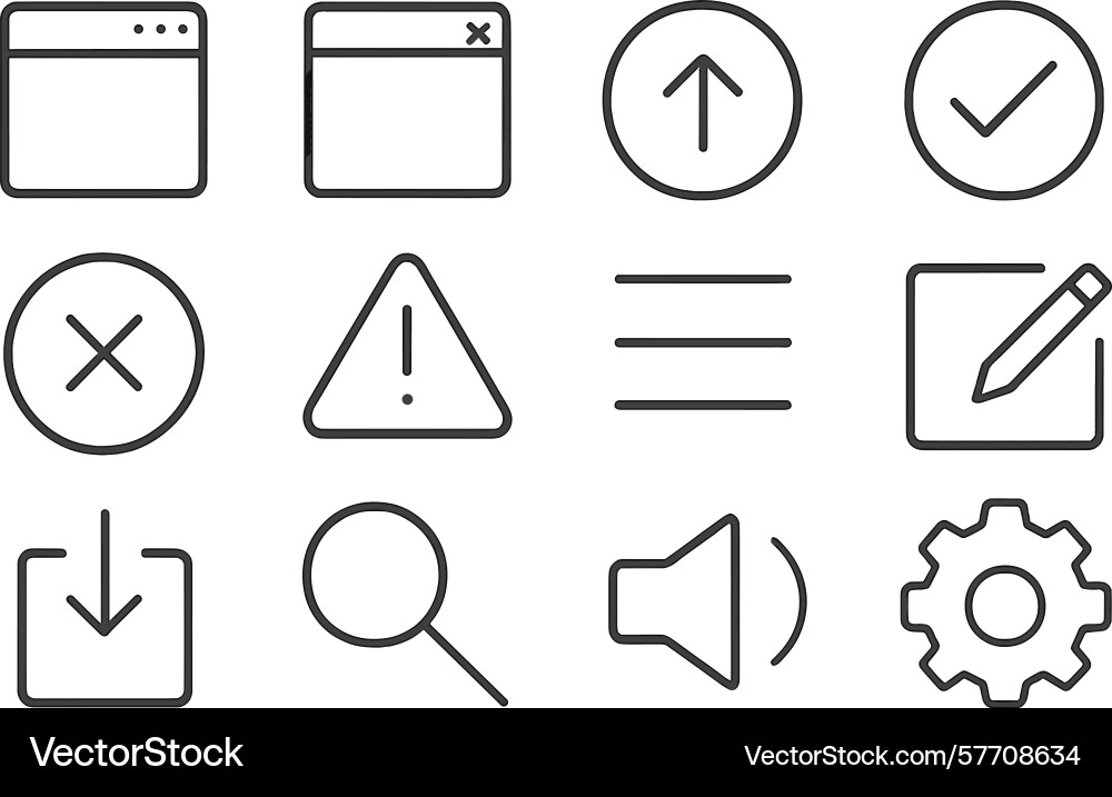 Modern user interface icons representing various Modern user interface icons representing various vector image