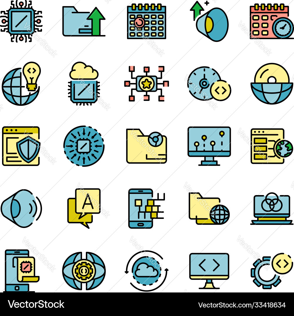 Operating system icons set flat Operating system icons set flat vector image