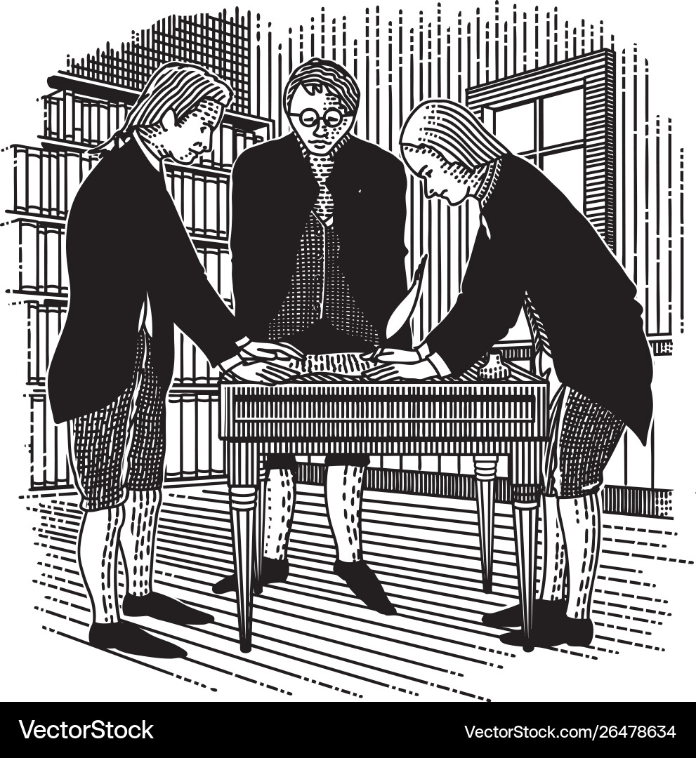Signing the Declaration Vector Image