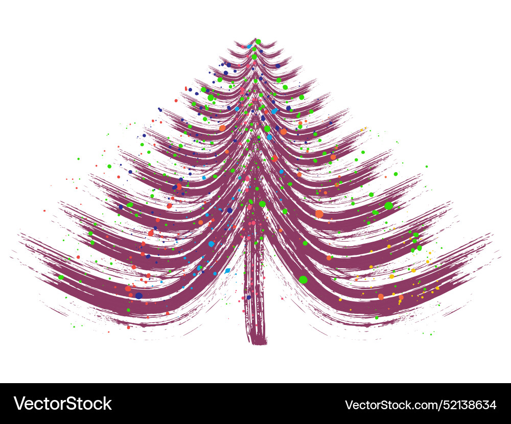 Weihnachtsbaum Grunge Pinsel Zeichnung Kunst Weihnachtsbaum Grunge Pinsel Zeichnung Kunst vektorbild