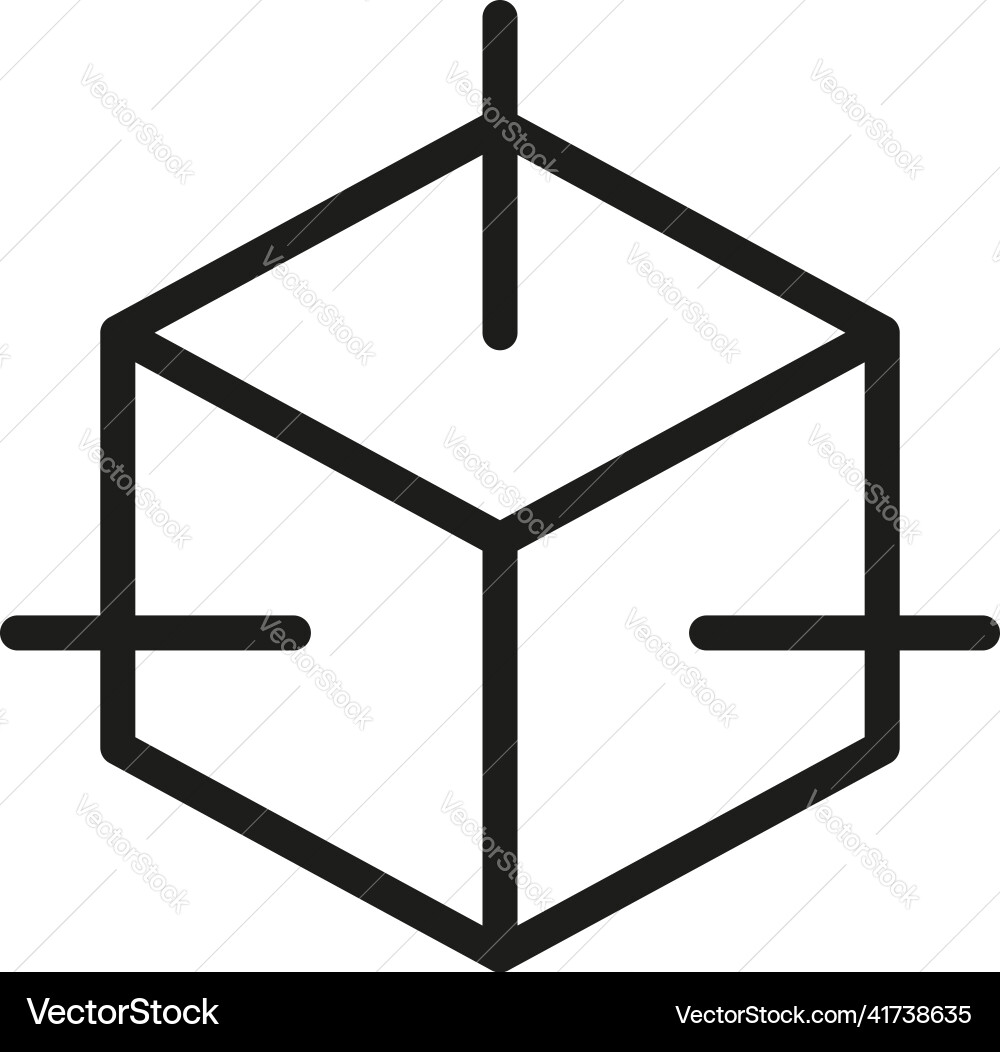 3d view edit icon outline data tool 3d view edit icon outline data tool vector image