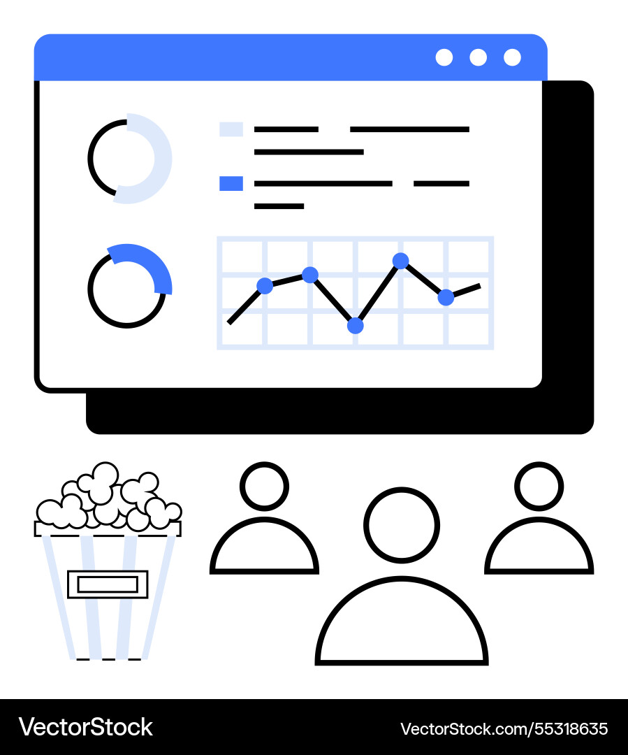 Audience insights dashboard with graphs charts Vector Image