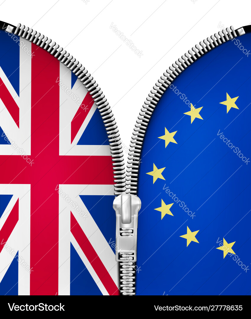 Brexit Konzept Reißverschlüsse uk und eu Brexit Konzept Reißverschlüsse uk und eu vektorbild