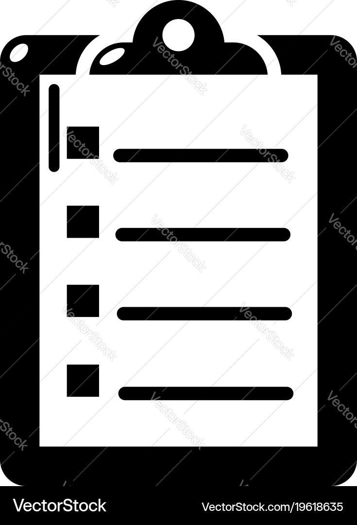 Check list icon simple black style vector image