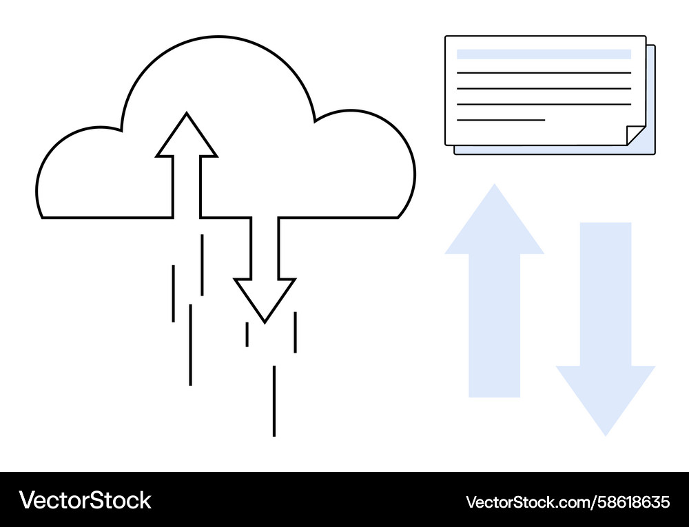 Cloud computing concept with data exchange arrows Vector Image