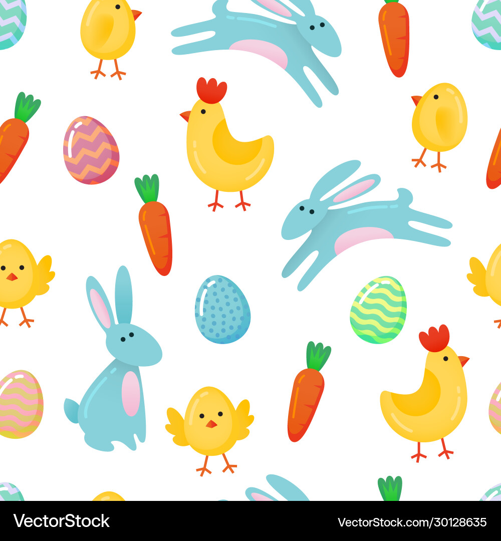 Easter seamless pattern background with cute Easter seamless pattern background with cute vector image