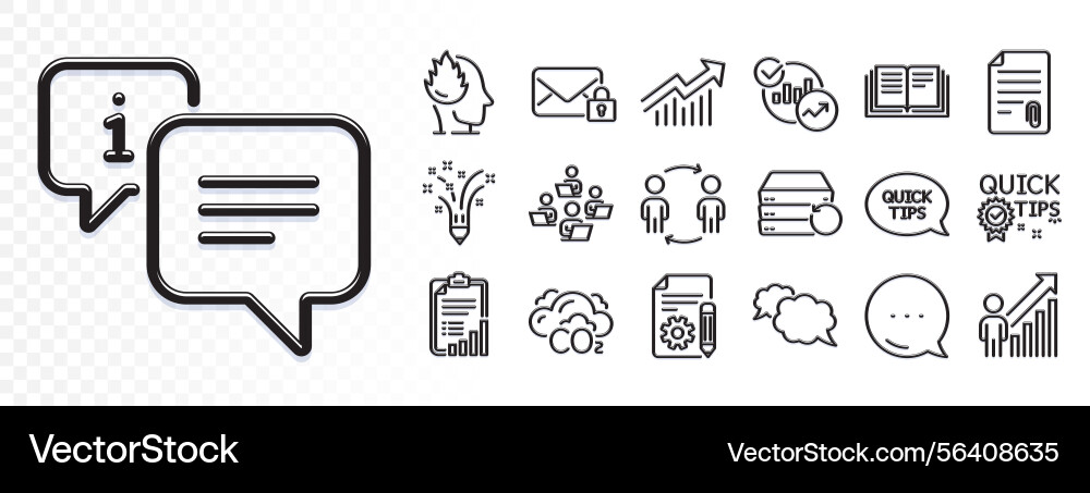 Messenger recovery server and checklist line Messenger recovery server and checklist line vector image