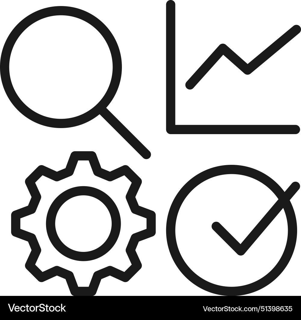 Quality control process icon with magnifying Vector Image