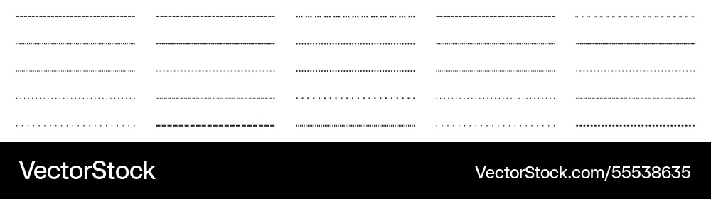 Set of dashed straight lines different styles Set of dashed straight lines different styles vector image