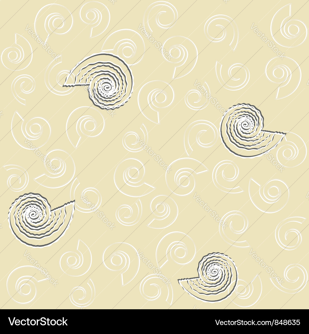 Shell Spiral Seamless Pattern Vector Image