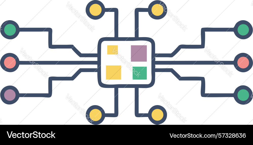 Abstract interconnected digital network design vector image
