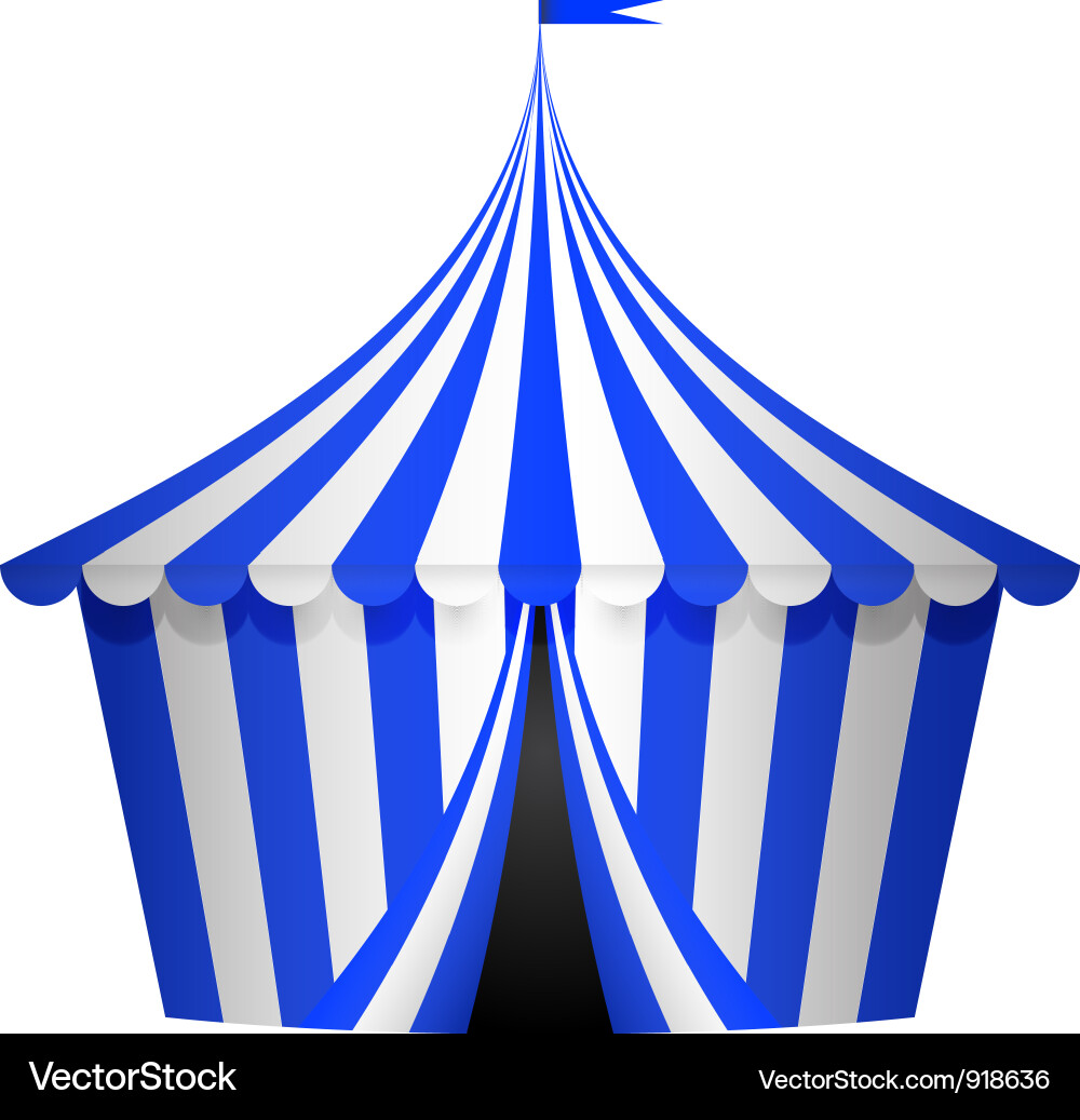 Blue circus tent Royalty Free Vector Image - VectorStock