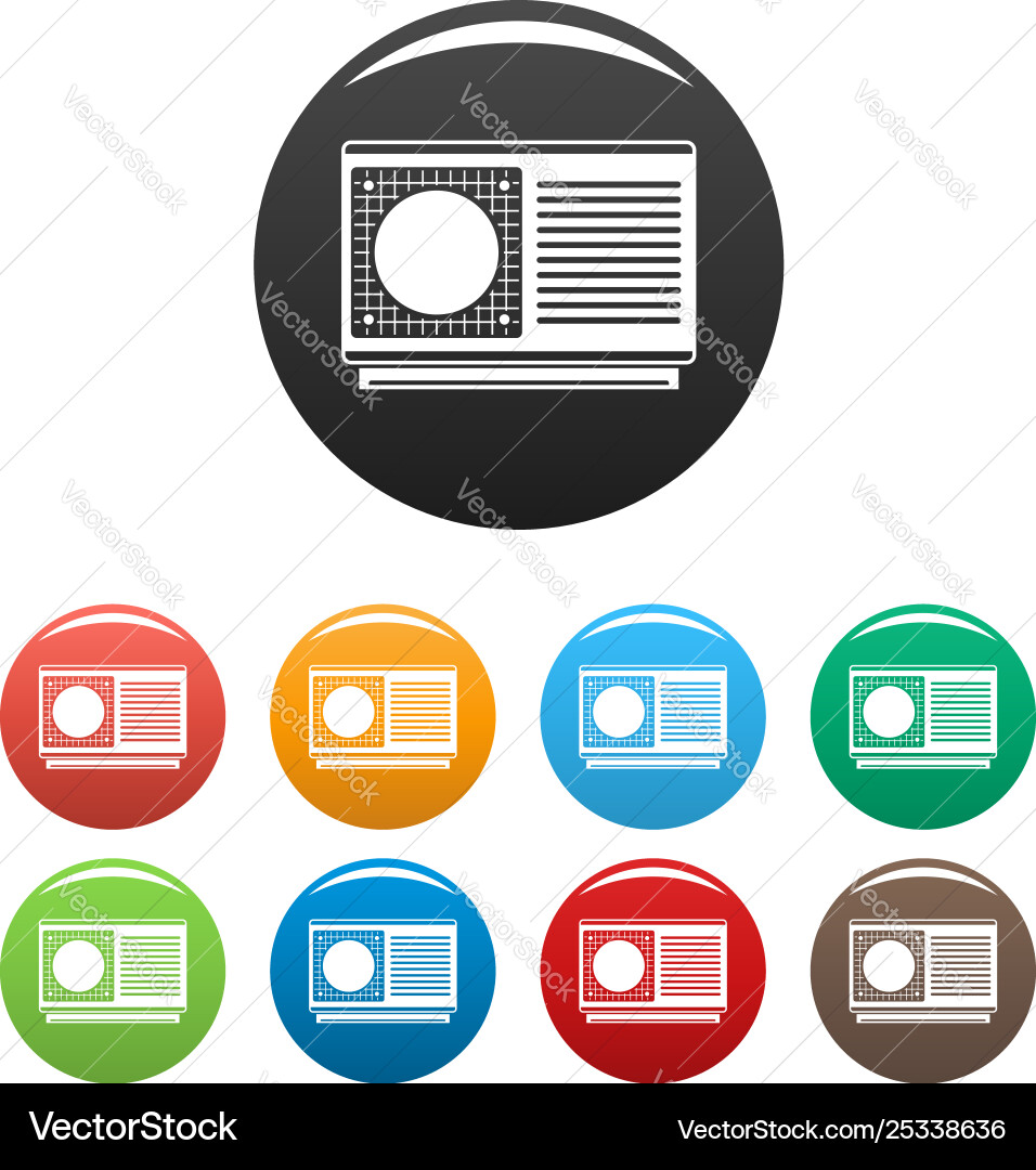 Conditioner part icons set color Conditioner part icons set color Vector Image