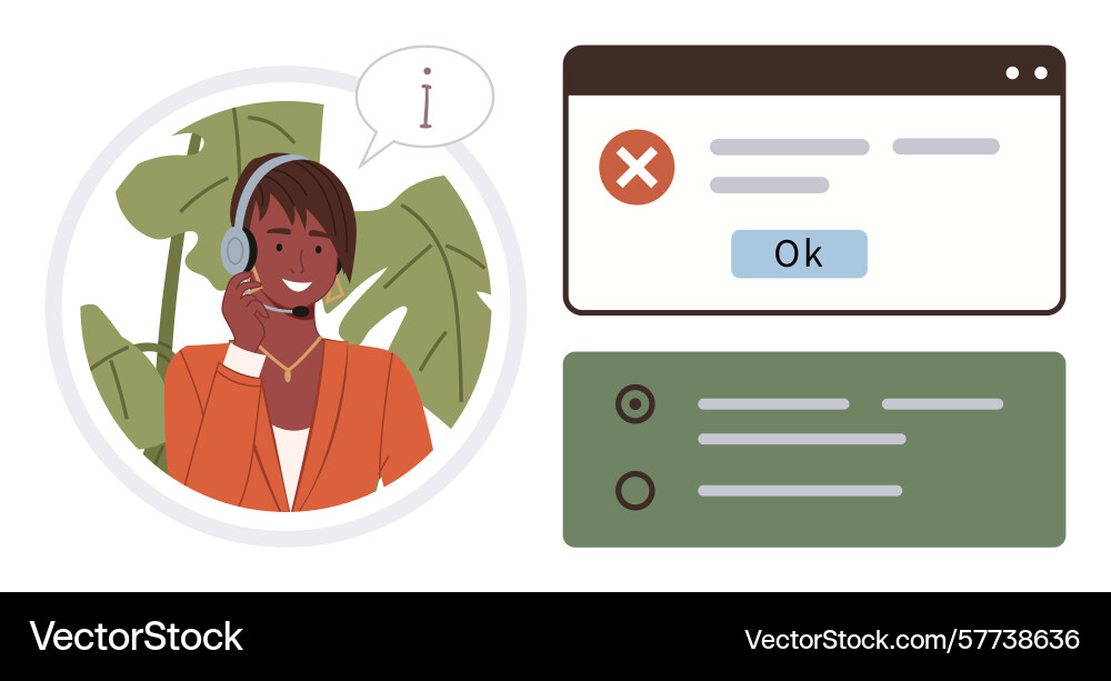 Customer support agent solving issues vector image
