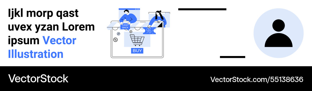 E-Commerce-Einkaufsprozess mit Benutzern E-Commerce-Einkaufsprozess mit Benutzern vektorbild
