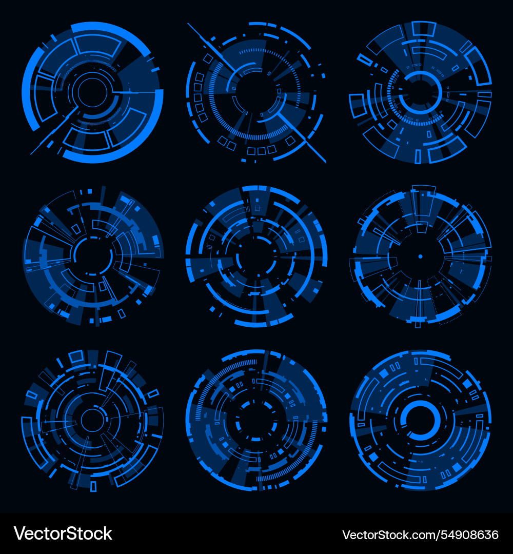 Hi-tech hud interface futuristic cyberpunk style Hi-tech hud interface futuristic cyberpunk style vector image