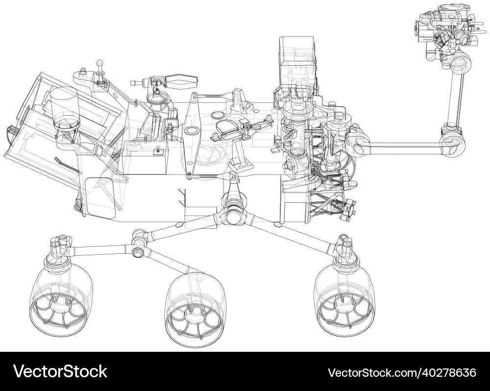 Mars rover rendering of 3d vector image