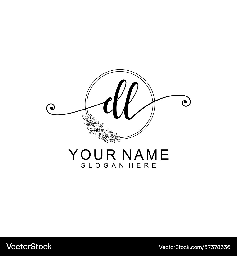 Minimalist handwritten dl initial logos Minimalist handwritten dl initial logos vector image