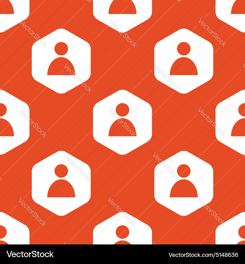 Orange hexagon user pattern vector image