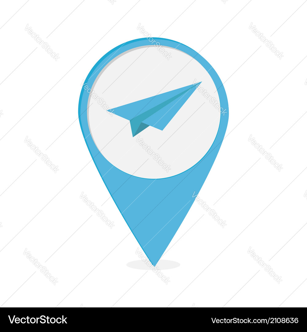Paper Airplane Map Pointer Vector Image