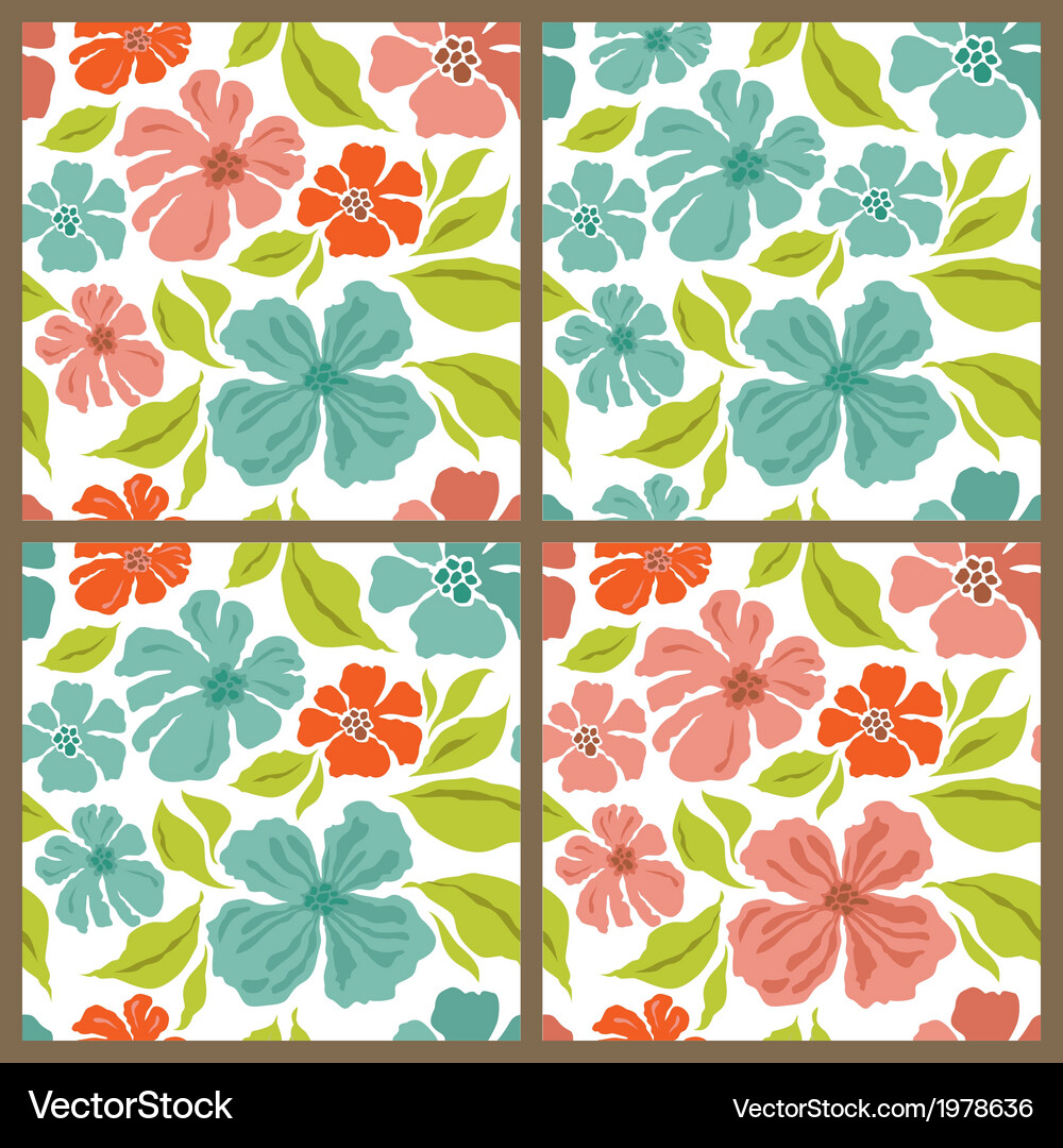 Spring set seamless patterns Vector Image