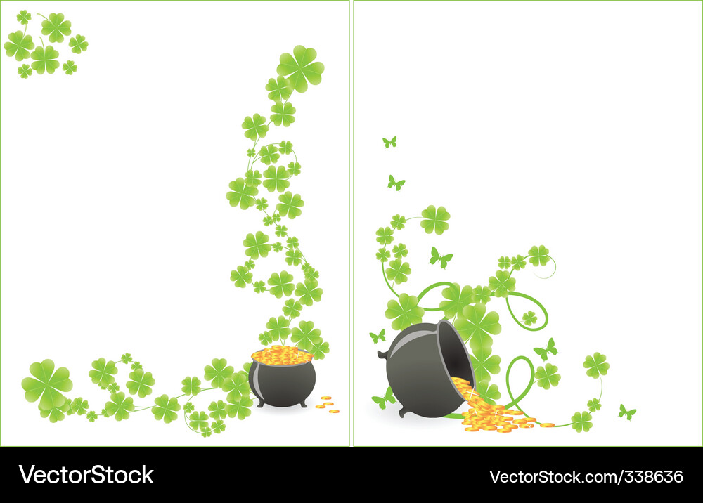 St. Patrick's Day Shamrock Vignette Vector Image