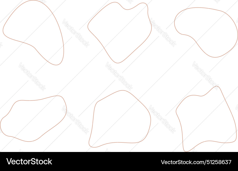 Abstract fluid linear shape set black Vector Image