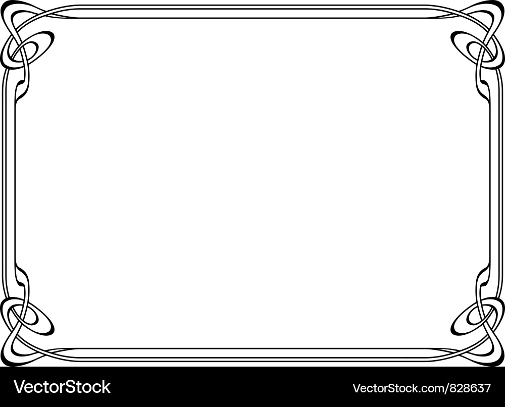 Art nouveau black ornamental decorative frame Vector Image