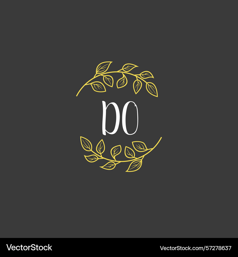 Botanical monogram logos with initial do Vector Image