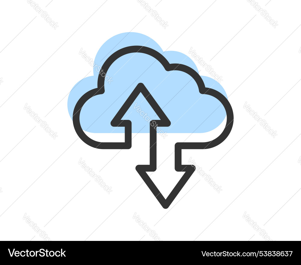 Cloud storage and data transfer icon computing Cloud storage and data transfer icon computing vector image