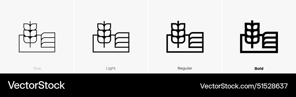 Field icon thin light regular and bold style Vector Image