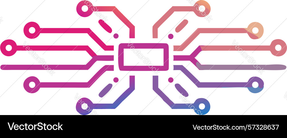Futuristic circuit board design generative vector image