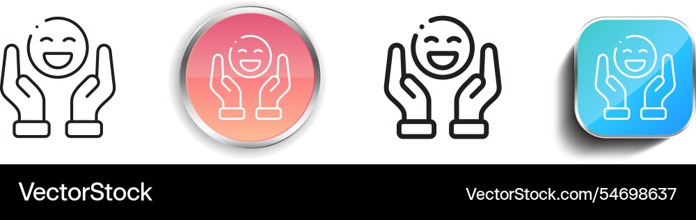 Happiness icon thin linear regular and button vector image