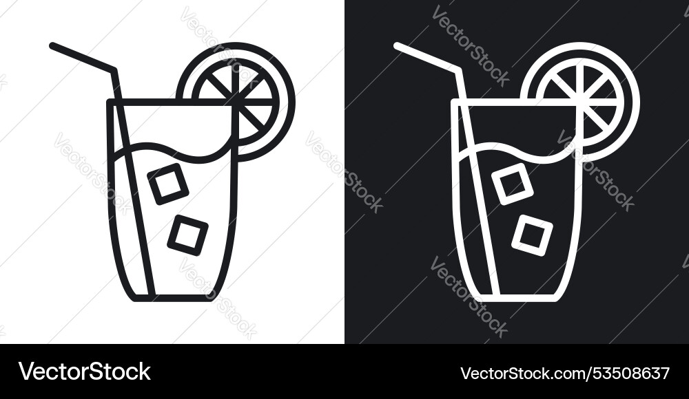 Lemonadeline in thin line black color flat simple Vector Image