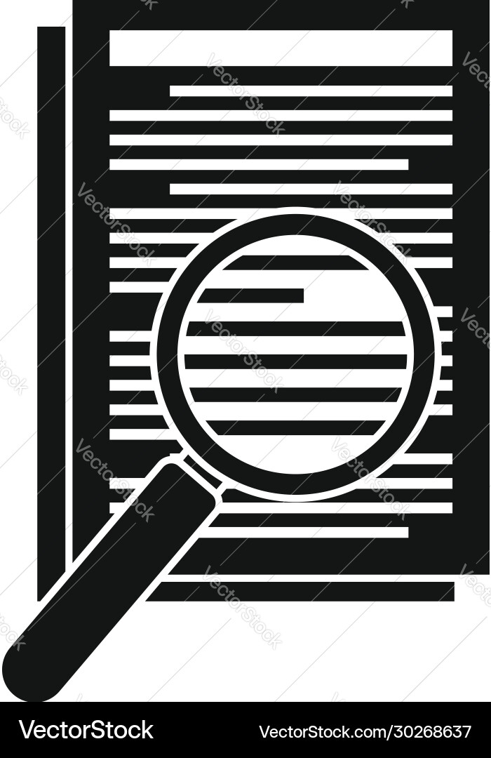 Magnifier text edit icon simple style Magnifier text edit icon simple style vector image