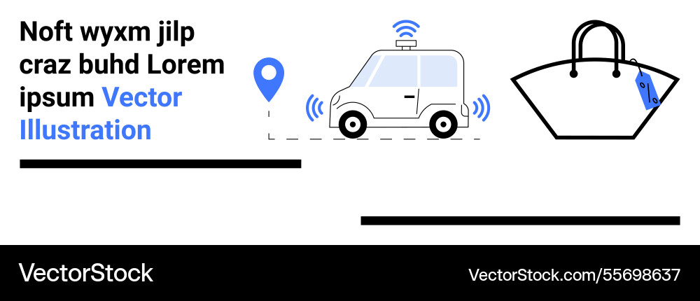 Smart car with gps navigation near location pin Vector Image