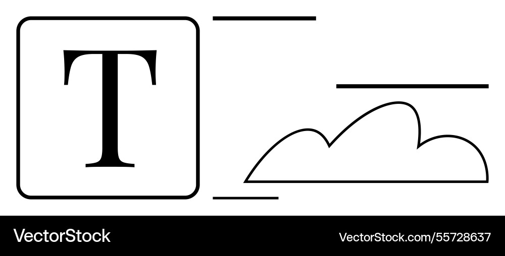 Text formatting with typography elements and cloud Text formatting with typography elements and cloud vector image