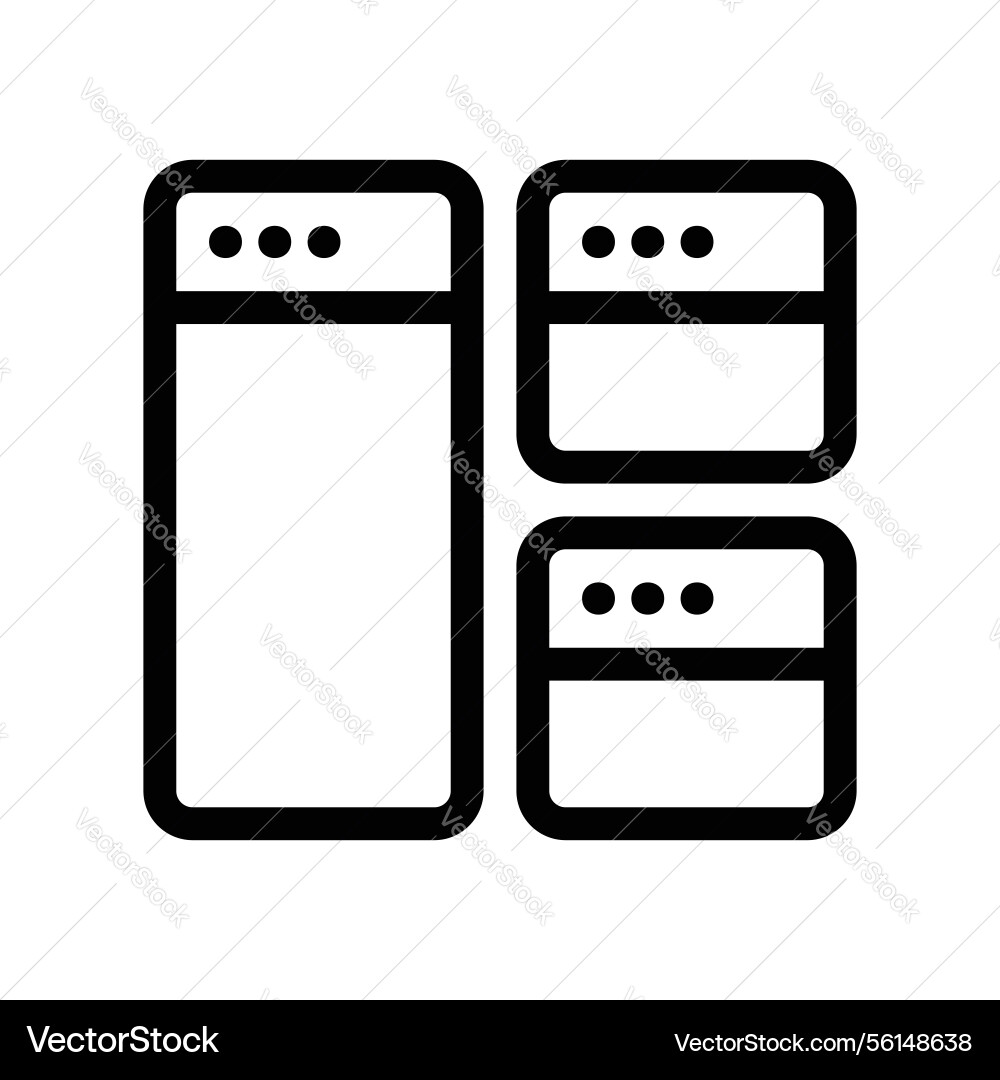 Black outline icon displaying multiple tiled vector image