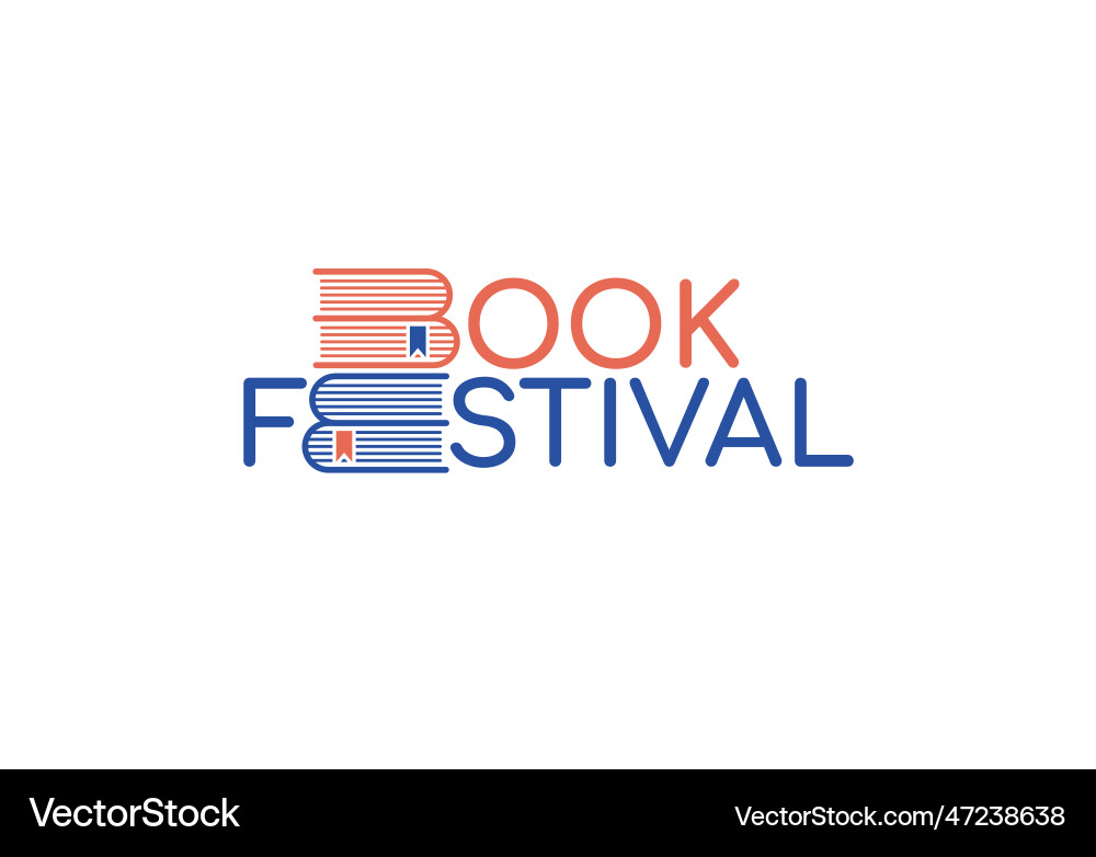 Book festival logo or icon vector image