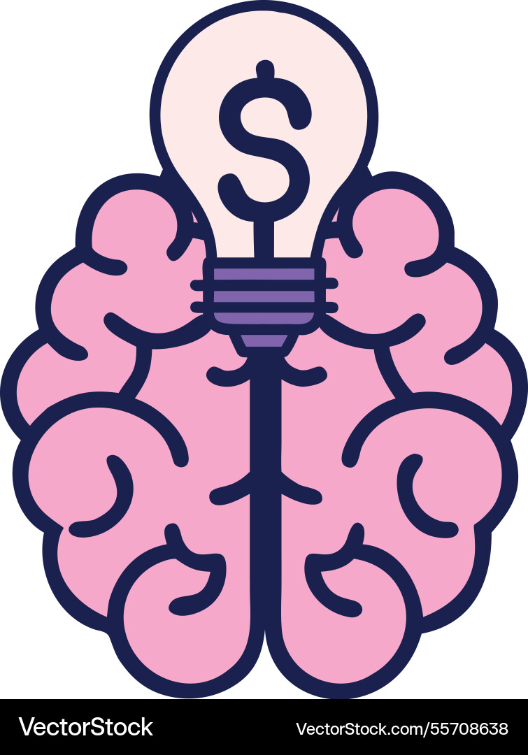 Fixed mindset brain constraint vector image
