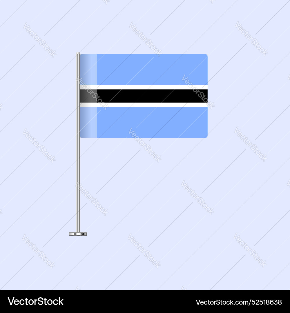 Isolated botswana table flag on pole botswanan Vector Image