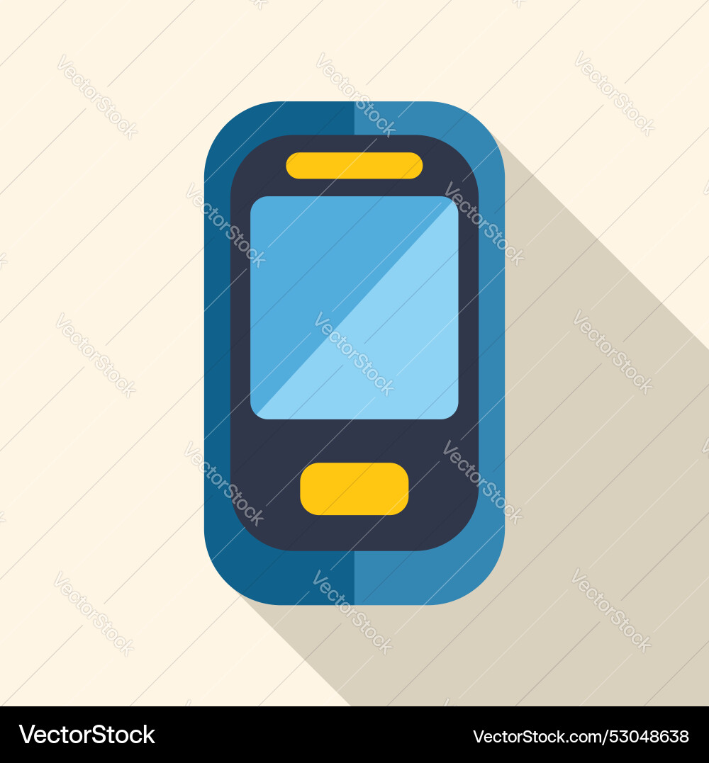 Mobile phone with buttons showing long shadow Mobile phone with buttons showing long shadow Vector Image