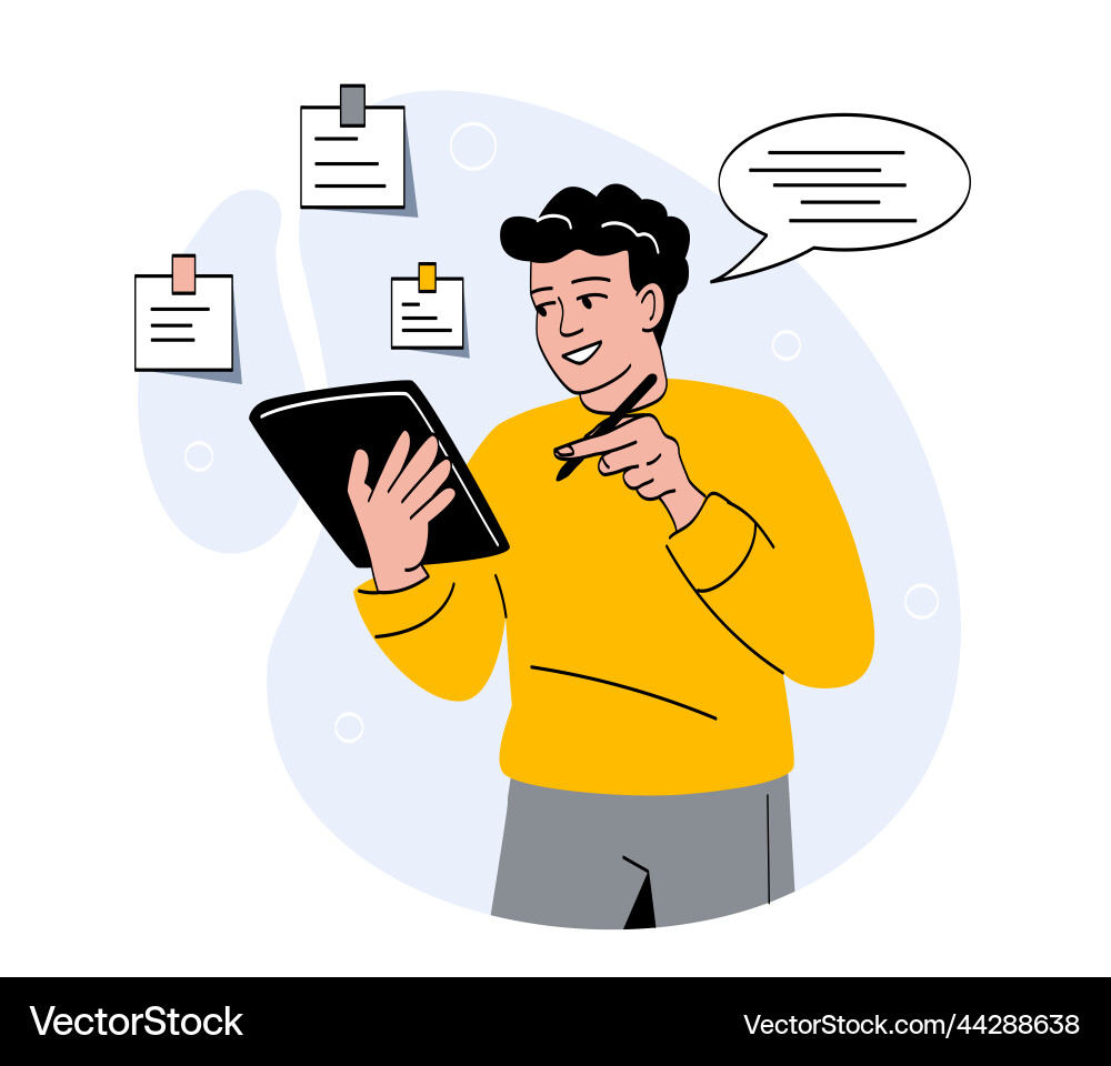 Note Taking & Goal Setting vector image