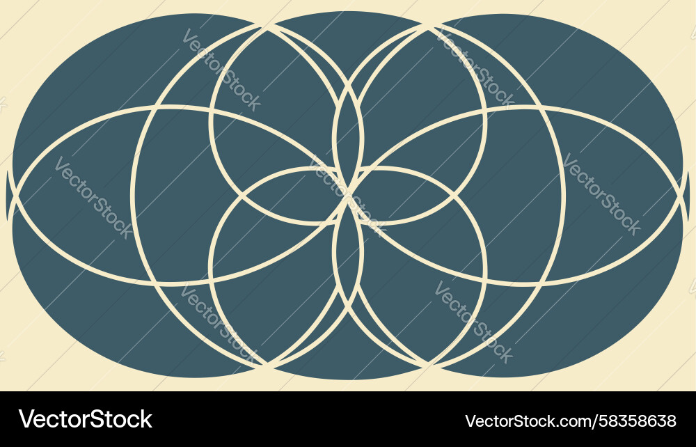 Overlapping Geometric Ovals Pattern Vector Image